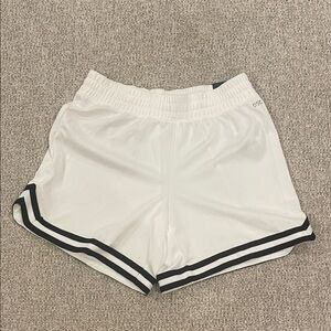 DSG Girls Athletic Shorts in White with Black Accents